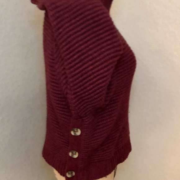 NWT Madewell Side-Button Burgundy Sweater sz S - Picture 3 of 11